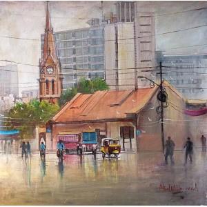 Abdul Hameed, 24 x 24 inch, Acrylic on Canvas, Cityscape Painting, AC-ADHD-201